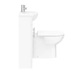 Sienna W920 x D200mm High Gloss White Vanity Unit Cloakroom Suite + D-shaped pan -Cloakroom Suites Shop SIE001 VTY d2 460
