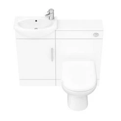 Sienna W920 x D200mm High Gloss White Vanity Unit Cloakroom Suite + D-shaped pan -Cloakroom Suites Shop SIE001 VTY d3 460