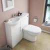 Sienna W920 x D200mm High Gloss White Vanity Unit Cloakroom Suite + D-shaped pan