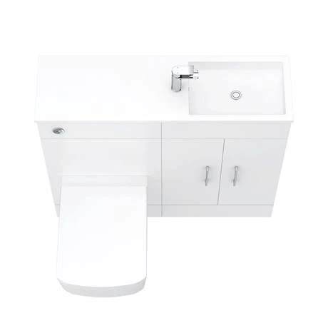 Valencia Slimline Combination Basin & Toilet Unit - White Gloss - (1000 x 305mm) 5 Valencia Slimline Combination Basin & Toilet Unit - White Gloss - (1000 x 305mm) - Image 4