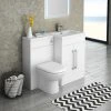 Valencia 1100mm Combination Bathroom Suite Unit with Basin + Round Toilet -Cloakroom Suites Shop VAL1100R p