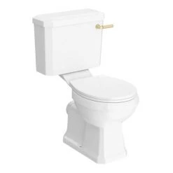 Valencia Cloakroom Suite (Gloss White Vanity with Brushed Brass Handle + Toilet) -Cloakroom Suites Shop VALCSWBB d3 460