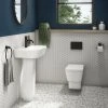 Valencia Cloakroom Suite (incl. Matt Black Flush + Concealed Cistern Frame) -Cloakroom Suites Shop VALMBCS1 p