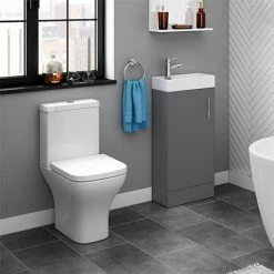 Venice Small Gloss Grey Cloakroom Suite