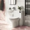 Venice Gloss White Vanity Unit Cloakroom Suite w. Matt Black Handle -Cloakroom Suites Shop VEN1MB p