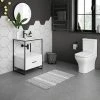 Venice 600 Black Frame Basin Washstand with Toilet -Cloakroom Suites Shop VWS6BS p