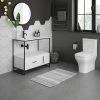 Venice 900 Black Frame Basin Washstand with Toilet -Cloakroom Suites Shop VWS9BS p