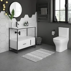 Venice 900 Black Frame Basin Washstand with Toilet